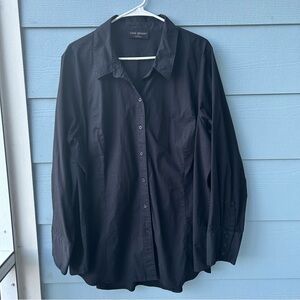 Lane Bryant Black Casual Button Down Shirt